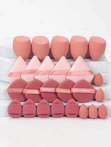 25pcs Makeup Sponge Set, Beauty Makeup Sponges For BB Cream, Foundation, Concealer Application, Especially Suitable For Covering Local Blemishes And Spots, More Suitable For Delicate Contouring Around Eyes, Nose, And Mouth. Latex-Free Wet And Dry Dual-Use Foundation Makeup Sponges, Suitable For All Skin Types. - Multicolor - View 20