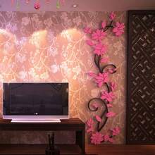 3D Crystal Wall Stickers 2-Pack, Rose Flower Self-Adhesive Wall Decals For Living Room, Entrance, TV Background, Modern Home Art Decor For Valentine's Day, Christmas, Thanksgiving, Harvest Festival, Mother's Day Gifts - 粉色 - 查看 5