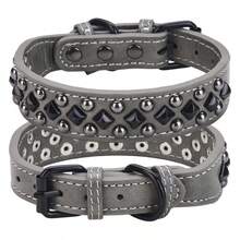 CP434B Adjustable Synthetic Leather Spiked Studded Dog Collars For Small Medium Large Pets Like Pit Bull Bulldog Pugs Husky, Collars For Puppys, Double D Ring Dog Collars For Small Dogs, Velvet Dog Collar, Pet Collars, Ex Large Dog Collars, Pet Accessories, Pet Safety Collar, Double Ring Collar, Studded Collar, Durable Pet Collar, Handcrafted Collar, Puppy Collar, Husky Owners, Large Dog Owners