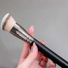 1 pensulă mare pentru fond de ten cu cap circular oblic, pensulă profesională de machiaj din păr sintetic pentru conturare, pensulă pentru fond de ten, pensulă pentru corector, pensulă pentru blush, pensulă pentru contur, pensulă pentru blush, pensulă pentru bronzer, pensulă pentru pudră, pensulă pentru fond de ten, pensulă pentru blush