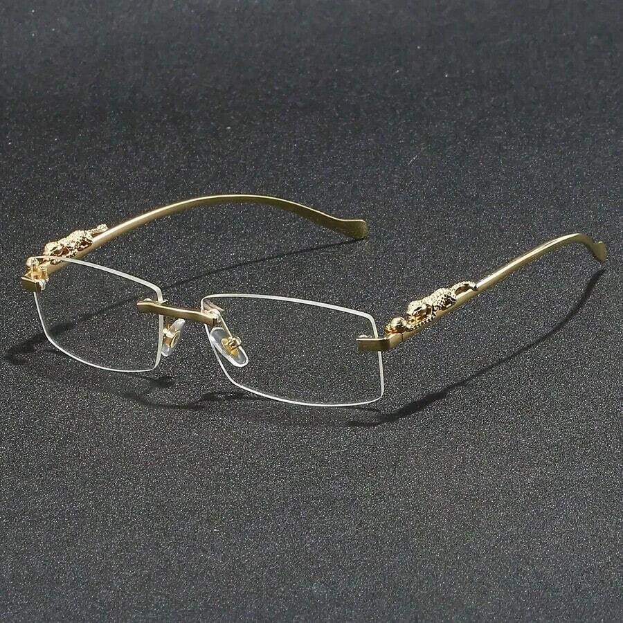 Fashion Frameless Rectangular Glasses, Cute Style, AC Lenses, Won't Make Everything Too Dark, So You Can Wear Them For Night Walks In The City, Valentine's Day, Exquisite Birthday Gift, Accessories Not Included - Tròng kính trong suốt - Xem 1