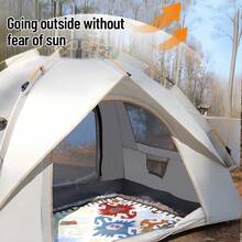 2-4 Person Portable Outdoor Camping Tent, No Assembly Required, Automatic Pop-Up Tent, Waterproof, Easy Storage, Includes Ground Stakes, Moisture-Proof Mat And Wind Ropes, Suitable For Camping, Hiking And Outdoor Travel - Multicolor - View 10