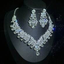 1 Set de joyería de lujo para novia, boda, fiesta formal y ocasión especial, que incluye collar y aretes - conjunto de joyas - Ver 6