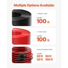 100FT Solar Panel Extension Cable, 10AWG Solar Extension Cable Wire With Female & Male Waterproof Connectors, 6mm² PV Cable For Home, Ship And RV Solar Panels, 100FT Black + 100FT Red (Set Of 2) - Dual Line 100ft - View 7