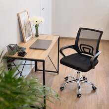DASCK - Silla de Oficina Silla de Malla Altura Ajustable para Trabajo Silla Escritorio Ergonómica Giratoria - Gris - Ver 8