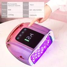 96W UV LED Nail Lamp Rechargeable UV Light For Gel Nails Professional Nail Dryer UV Light For Nails With Automatic Sensor/4 Timer Setting Large Capacity-15600mAh - Gradientpurple - View 5