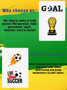 12个足球主题鞋饰挂件，DIY可爱鞋子装饰，适合木屐派对，男女皆宜的礼物（款式随机，手工制作，背面可能存在少量胶水残留或瑕疵）