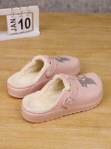 Sepatu Bakiak Wanita - Sepatu EVA Ringan Anti Selip dengan Tali Gesper yang Dapat Diatur, Sepatu Kasual Motif Kucing, Tali yang Dapat Diatur, Hangat - Lapisan Bulu Halus, Sepatu Motif Kucing Hitam yang Lucu, Sepatu Musim Dingin yang Tahan Lama. - Berwarna merah muda - View 8