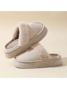 2025 [أفضل مبيعات شيون] نعال سميكة من فرو الفرو الصناعي، نعال نسائية دافئة من القطيفة مع غطاء للأصابع للشتاء، نعال قطنية مريحة مضادة للانزلاق قابلة للارتداء على الوجهين - بيج - مشاهدة 9