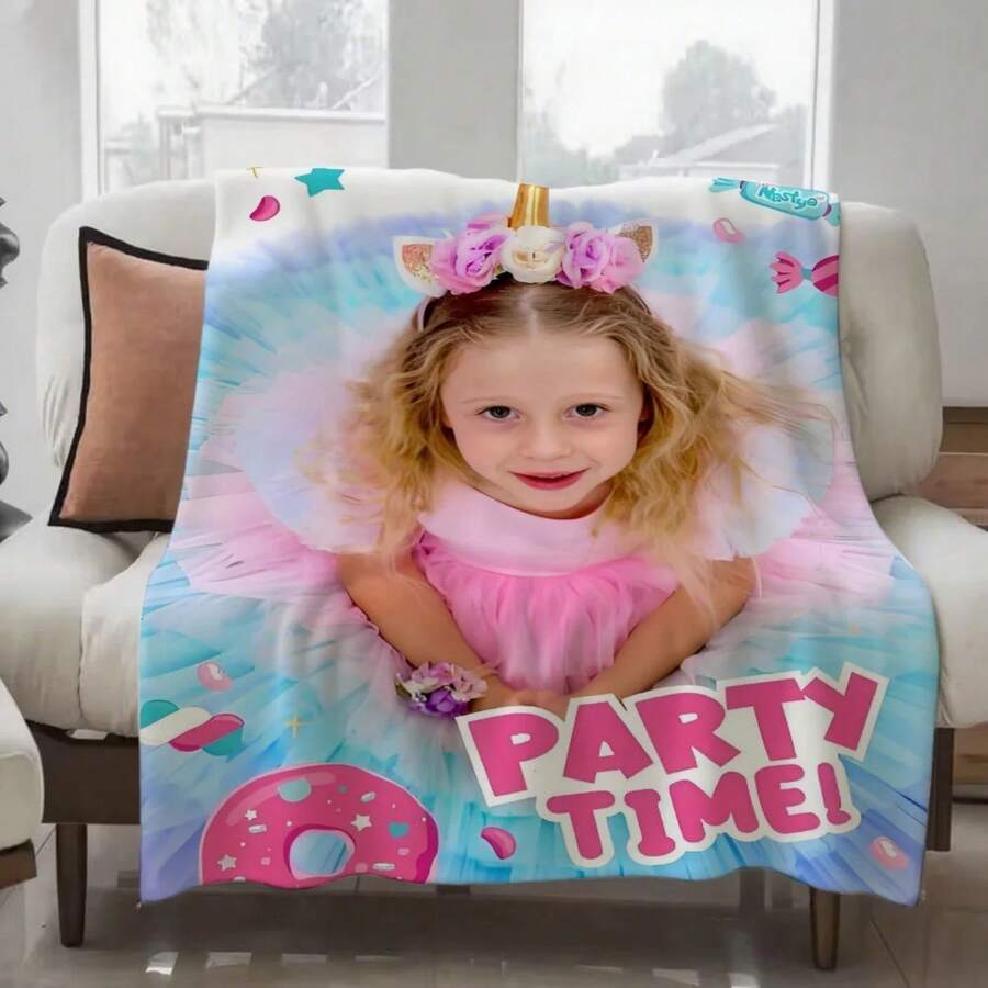 Like Nastya Girl Blanket Design Lightweight Throw Blanket For Dorms, Naps, Living Room, Office,Sofa,All-Season - màu đen - Xem 1