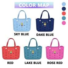 Large Capacity Breathable EVA Women's Beach Bag, Oversized Multi-Size Eva Handbag, Eva Tote Bag, Eva Shoulder Bag, Eva Basket Bag, EVA Beach Bag - Lightweight And Durable Solid Color Open Design, Large Waterproof And Sandproof Washable Sturdy Open Handbag, Suitable For Beach, Swimming Pool, Sports, Shopping, Picnic - Fashionable Holiday Accessories, Beach Bags, Festivals, Casual Outings, Holiday Gifts - Nhiều màu - Xem 5