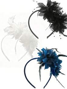 1 Stück Vintage Damen 1920er Jahre Spitze Mesh Amazing Gatsby Haarband - Retro 80er Jahre inspiriertes Damen Party Accessoire, erhältlich in Rosa, Blau, Gelb, Grün, Orange, Lila, Schwarz, Weiß, geeignet für Braut-Verlobung, Hochzeit, Halloween, Lehrer Geschenke, Weihnachten, Silvester, Lässig Outfit - 1 Stück/3 Stücke