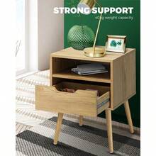 Bedside Table Drawers Side Organiser Tables Desk Nightstand Bedroom Furniture Storage Cabinets Wood - A4-wooden A4-wooden - View 5