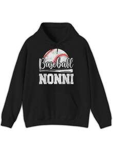 Fleece Sweatshirt,Black Hoodie, Baseball Nonsi, High End Hoodies, All- Season Wear From Chilly Spring To Cold Winter, Durable Stitching Built To Last Through Daily Wear,Hoodies For Men And Women,Sudaderas Para Hombre,300g Cotton Casual  Hoodies, Oversize Hooded Sweatshirt With Pockets,Graphic Hoodies,Fall And Winter Long Sleeve,Christmas Hoodie, New Year Hoodie, Christmas And New Year Gifts - 黑色 - 查看 6
