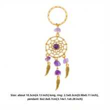 12pcs/Set Dreamcatcher Keychains With Gemstone Pendants And Metal Accessories - Multi-Color, Feather Keyring With Clasp, Suitable For All Year Round, Great Gift Choice - Alloy Material, Various Shapes
