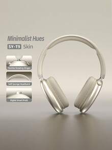 Wireless Headphones With Deep Bass, Lightweight And Foldable Design, Built-In Microphone, Compatible With 3.5mm Audio Cable, Stereo Sound, Suitable For Travel, Work, Laptops, And Mobile Phones. Wireless Gaming Headphones For IOS, A Top Choice For Christmas And Birthday Gifts. - 卡其色 - 查看 7