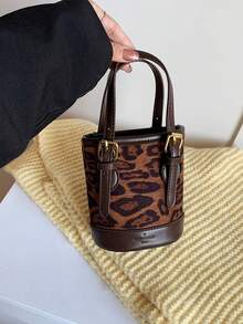 Mini Dual-Strap Bucket Bag, Crossbody Bag, Handbag, Mini Makeup Bucket, Storage Bag. Super Mini Bag, Mainly Used For Hanging Decorations, Relatively Small Capacity - A - View 9