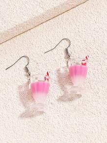 أقراط أكريليك ثلاثية الأبعاد مسطحة، زوج من الأقراط الأكريليك ثلاثية الأبعاد، أقراط دلالية غريبة جميلة للفتيات المراهقات، أقراط قطرة الشاي الكاواييه الجمالية، هدية لحفلة العطلات، أقراط دلالية جميلة، أقراط نسائية عالية الجودة معلقة، أقراط كليب فينتاج