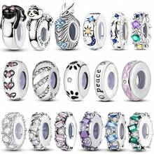 1 pieza Cadena de cuentas espaciadoras versátil clásica chapada en plata, encanto para pulsera, ideal para hacer joyas DIY, opción ideal como regalo de joyas para mujeres - Plateado - Ver 12