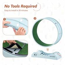 TUKAILAi Cat Treadmill, Cat Exercise Wheel For Indoor Cats, With Cat Comb And Cat Wand - 淺藍色 - 查看 5