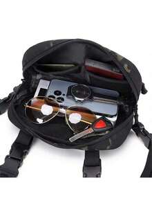 战术胸挂包，户外运动胸包，跑步小背包（可调节），透气设计钓具收纳包，徒步、狩猎、钓鱼、跑步侦察装备包