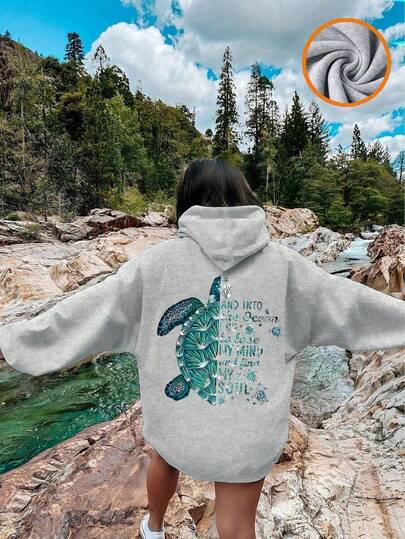 少女印花保暖内衬卫衣，秋冬季保暖舒适