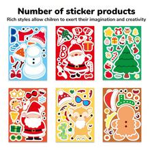 beartale 6 pièces Autocollants de puzzle interactifs amusants parent-enfant, autocollants de puzzle de personnages de bande dessinée DIY, autocollants de bande dessinée mignons graffiti DIY, cadeau pour filles, jouet pour garçons, faveur de fête, cadeau fête des mères, jouet pour enfants, décoration fête des mères, autocollants, motif de bande dessinée, faveurs de fête pour enfants, fournitures de bas de Noël - Multicolore - Voir 12