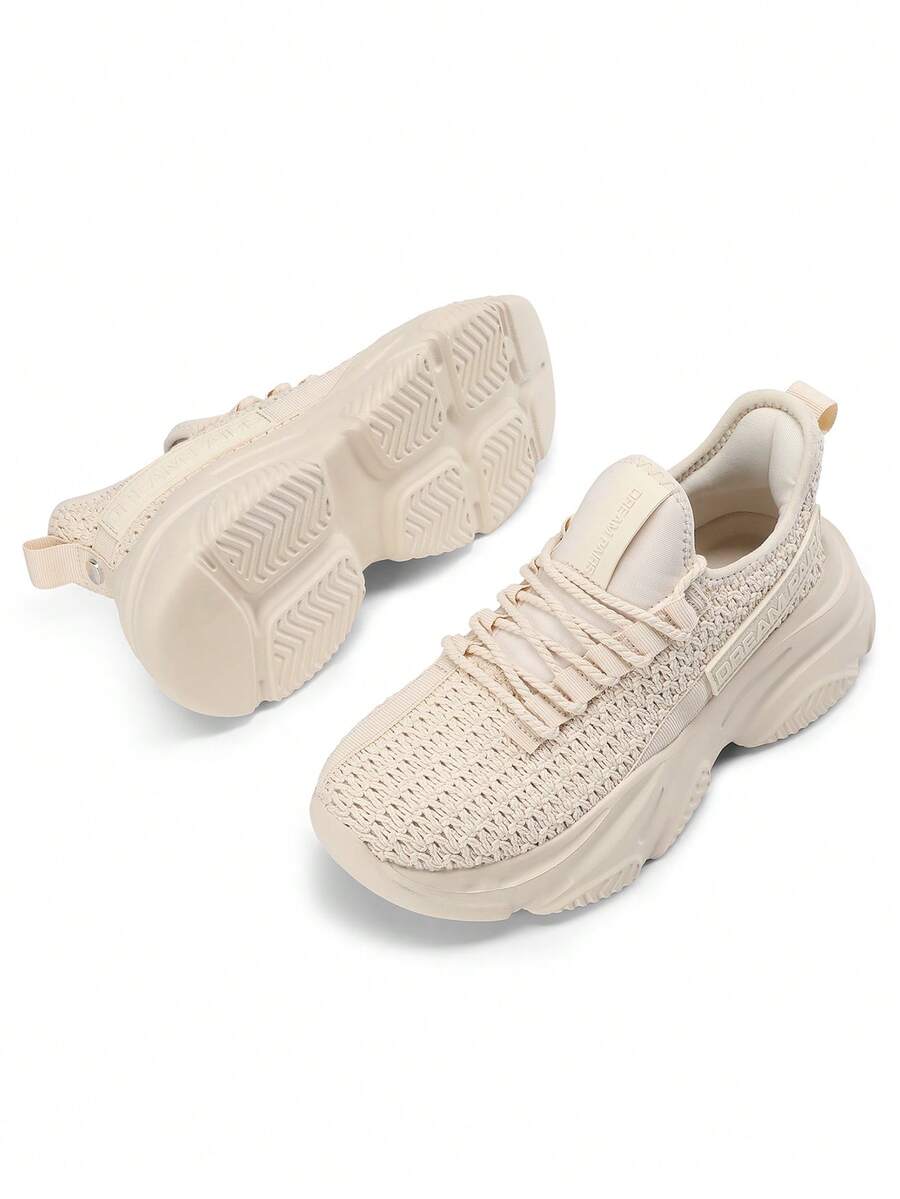 Women Walking Shoes Platform Chunky Sneakers Slip On Walking Lightweight Fashion Casual Comfortable Sneaker For Sport Commute Vacation - 米色 - 查看 1