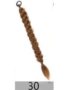 Synthetic Long Twist Braid Ponytail Extensions With Rubber Band 24 Inch Boxing Braided Hair Extensions For Women Daily Use,Braided Long Ponytail Extensions With Elastic Band Hair Black Brown Blonde Braids Pony Tail Hair,Girls Daily, Music Festival - Multicolor - View 10