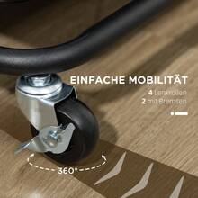 HOMCOM Serving Cart With Wheels And 3 Shelves, Storage Baskets, Kitchen Cart With Hooks, Storage Cart, Utility Cart For Kitchen, Living Room, Steel, Black