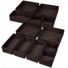 12pcs Foldable Drawer Organizer Boxes - Fabric Drawer Dividers Storage Boxes For Bras, Socks, Underwear, Ties, Wardrobe, Bedroom - Multicolor - View 15