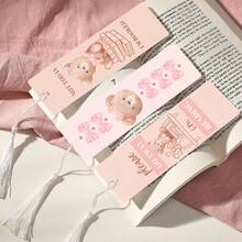 4 piezas de marcapáginas impresos en PET, con patrones exquisitos y elegantes, adecuados para uso diario o colección. Ya sea para uso personal o como regalo para familiares y amigos, es una opción de regalo única y práctica, que agrega atmósfera y diversión al momento de la lectura (borlas de color aleatorio) - Multicolor - Ver 4