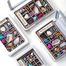 1件天然水晶原石矿物标本岩石矿石宝石，可用于收藏、家居办公装饰、圣诞礼物、感恩节礼物等。 - 鐵盒礦標收藏盒 - 查看 12