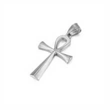Collar con colgante de cruz Ankh egipcia para hombres - Joyería de símbolo de vida de acero inoxidable, cadena duradera de estilo gótico en tono dorado para atuendo casual, regalo religioso para él, joyería egipcia, accesorio simbólico, diseño intrincado, artesanía elegante, buscadores espirituales - #1 - Ver 13