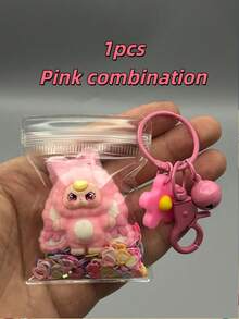 1 pieza Nueva figura coleccionable de conejo con felpa, adecuada para adolescentes, muñeca de escritorio de oficina, incluye llavero exquisito y bolsa transparente, diseño adorable con felpa, excelente para fiestas, regalos de carnaval, reuniones familiares - Multicolor - Ver 14