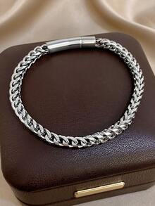 1 pièce Bracelet chaîne cubaine de luxe en acier inoxydable plaqué or 18 carats, cadeau pour femme, mère, Noël, festival, Thanksgiving, carnaval, mariage, rave/bal de promo/fête/accessoires quotidiens, cadeau pour anniversaire, Saint-Valentin, bijoux bohèmes, cadeaux pour demoiselles d'honneur - Multicolore - Voir 12