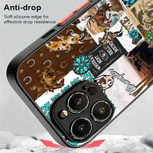 Phone Case With A Turquoise Western Design, Compatible With IPhone 16, 15, 14 Pro Max, 13, 12, 11, XR, And XS Plus. Made Of TPU Silicone, It Offers Protection Against Bumps And Drops, As Well As A Great Feel. It's The Perfect Gift For Family, Friends, And Loved Ones. - Black - View 6