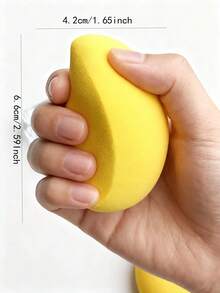 1个芒果造型化妆海绵，可爱水果系列双用途多功能化妆海绵，价格实惠，适合作为圣诞礼物、化妆品、化妆工具、平价好物、礼品、女士礼品、圣诞礼物、赠品、旅行必备。 - 黃色 - 查看 6