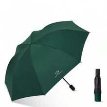 DD3554 Nuevo Paraguas con Logotipo Personalizado, Diseño de Doble Capa Interior y Exterior, Mango en Forma de C, Paraguas Invertido Plegable y Reversible para Lluvia - Verde - Ver 1