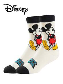 Disney 6/3/1 Pair Authentic Mickey Mouse New Year Gift Socks, Cartoon Christmas New Year Animation Socks For Men, Novelty Interesting Socks, Socks
