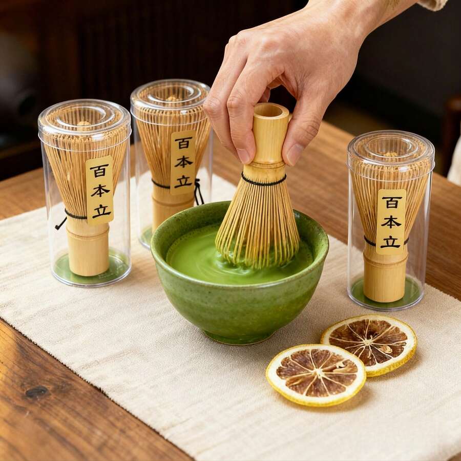 3pcs/Set Coffee Tools, Japanese Matcha Whisk Brush Holder, Matcha Bowl, Matcha Whisk, Bamboo Whisk Stirrer