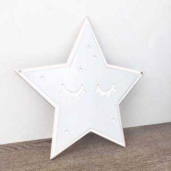1pc Star Shaped Cartoon Cute Mirror Wall Sticker, Mirror Decor Wall Sticker For Home