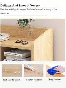 Buros De Madera Sencillos Con 2 Cajones Mesa De Noche Buro - Blanco - Ver 6