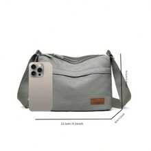 1pc Large-Capacity Women's Nylon Shoulder Messenger Bag - Wear-Resistant Water-Repellent Fashion All-Match Bag For Daily Commute