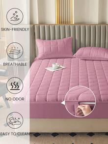 1件装防水拉链床垫保护套，绗缝加厚床垫罩，适用于6-12英寸床垫，单人床、双人床、大号床、特大号床均可使用，透气、静音、防尘、可水洗、低过敏性，高品质拉链床垫垫，理想家居之选，完美节日礼物 - 粉紅色(床單高25cm) - 查看 7