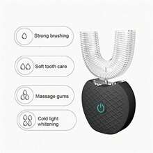 Cepillo de dientes eléctrico recargable con función ultrasónica de barrido y rotación, set para parejas, cepillo de dientes con raspador, dispositivo inteligente para blanquear los dientes. - Negro - Ver 4