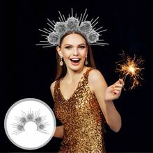 Healvian Diadema De Diosa Con Flores Plata Para Disfraz De Halloween Accesorios De Cosplay Ajustable Y CóModa Ideal Para Bodas Y Fiestas - pago - Ver 2