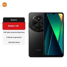 Redmi 14C 6.88" Eye-Care Large Display, 120Hz High Refresh Rate, 150% Larger Speaker, 4GB+64GB, Starry Black/Silver/Green, USB Type-C - Black - View 1