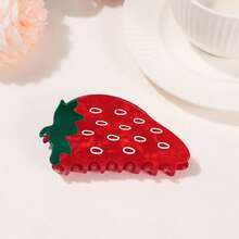 1PC Y2K Kawaii Fruit Hair Claw Clip - Strawberry Watermelon Cherry Orange Pineapple Design, Non-Fade Hypoallergenic Secure Hair Grabber, Cute &  Hair Accessory For Women, Perfect For Daily Wear, Date, Party & Vacation, Ideal Gift For Girlfriend, Bestie, Mom & Female Friends, Stylish Functional Hair Claw On  US - 西瓜 - 查看 4