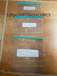 45pcs Zip Lock Food Storage Bags, Thick Freezer Bags For Fridge, Microwave Friendly, Reusable, Suitable For Organizing (Available In 45pcs, 20pcs, 15pcs, 10pcs, 1pc) Back To School